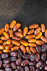 date fruit healthy sweet dried fruits tasty snack diet top view copy space  vegan or vegetarian food background rustic image 