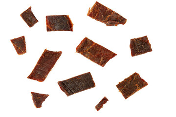 beef jerky isolated on white - 423005193