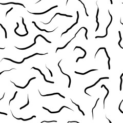 Seamless pattern with variety abstract shapes, lines, strokes, stripes. Background drawn with ink and marker in hand drawn style. Illustrations with natural texture in the Scandinavian style. Vector