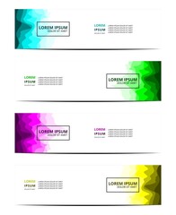 Fototapeta premium Illustration Vector Graphic of abstract banner template wave gradation yellow, magenta, red, green, blue, cyan. Perfect for Concept of banner and promotion