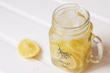lemon juice in a glass jar