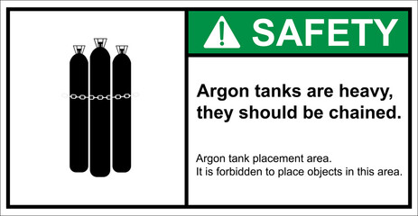Warning signs about argon tanks,Safety sign