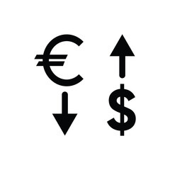 Money exchange flat trendy black icon image