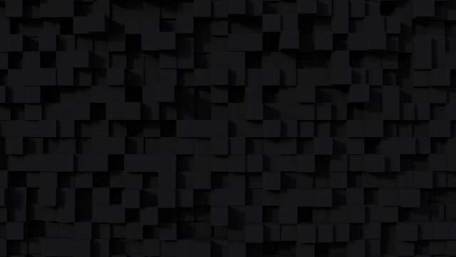 3D animation - Looped animated black cubes abstract surface