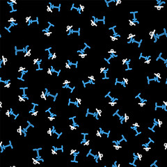 Line Coat stand icon isolated seamless pattern on black background. Vector