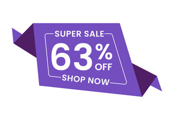 Super Sale 63% Off Shop Now. 63 Percent Discounts Banner