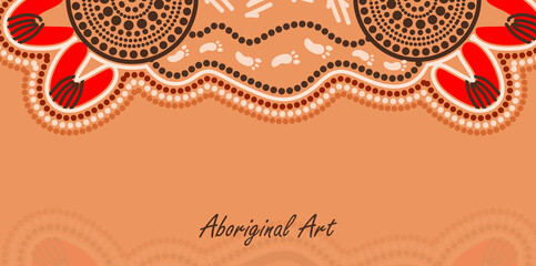 Banner background with aboriginal art