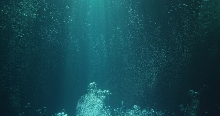 Sunbeams and bubbles underwater - Powered by Adobe