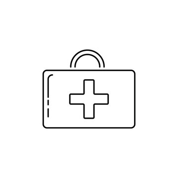 First aid kit icon thin line image
