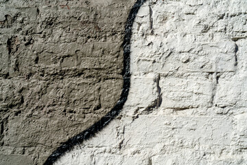 Brick wall painted white. Background texture.