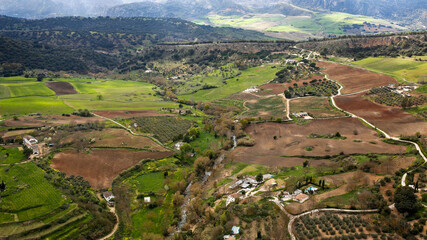 Fototapeta na wymiar beautiful valley landscape seen from Ronda, Andalusia, Spain
