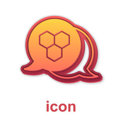 Obraz premium Gold Honeycomb icon isolated on white background. Honey cells symbol. Sweet natural food. Vector