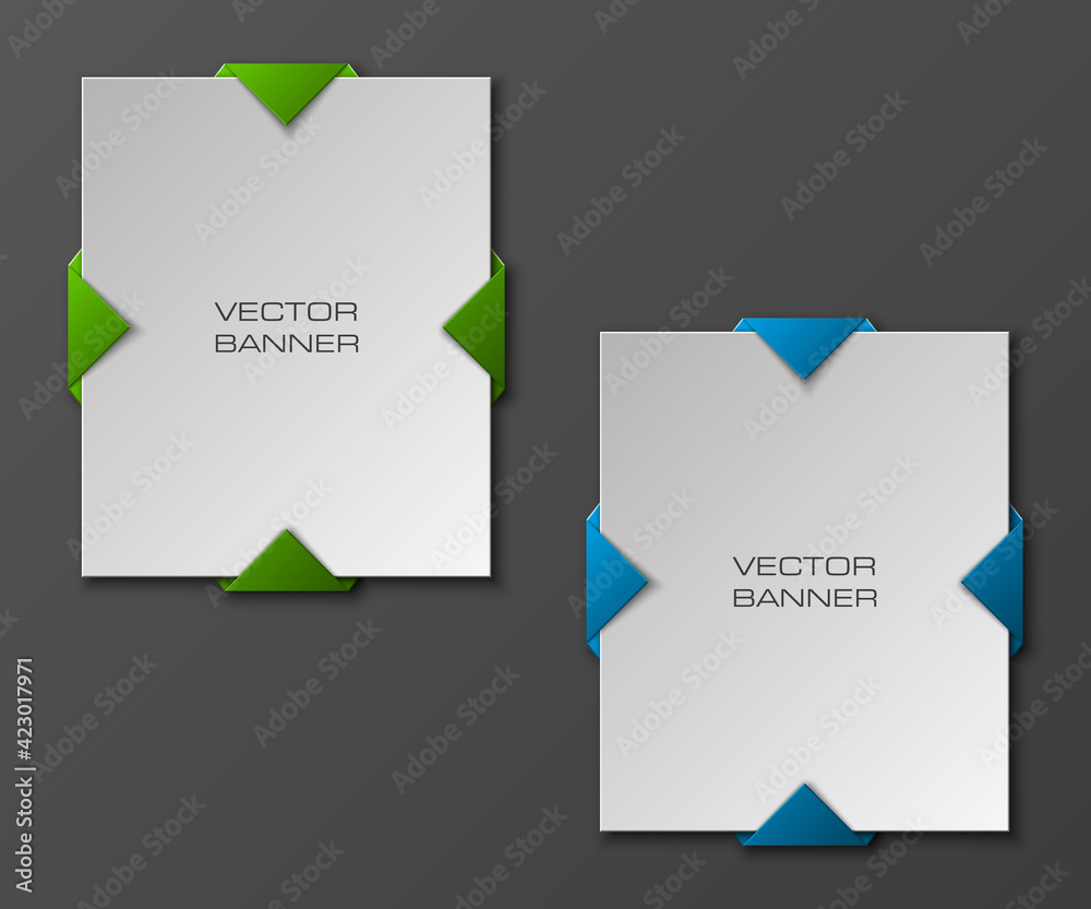 Wall mural vector banner. the original form as two form, overlapping. the flat image. advertising design shape.