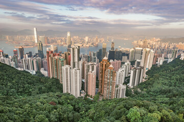 View of the downtown of Hong Kong.