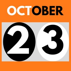 October 23 . Modern daily calendar icon .date ,day, month .calendar for the month of October