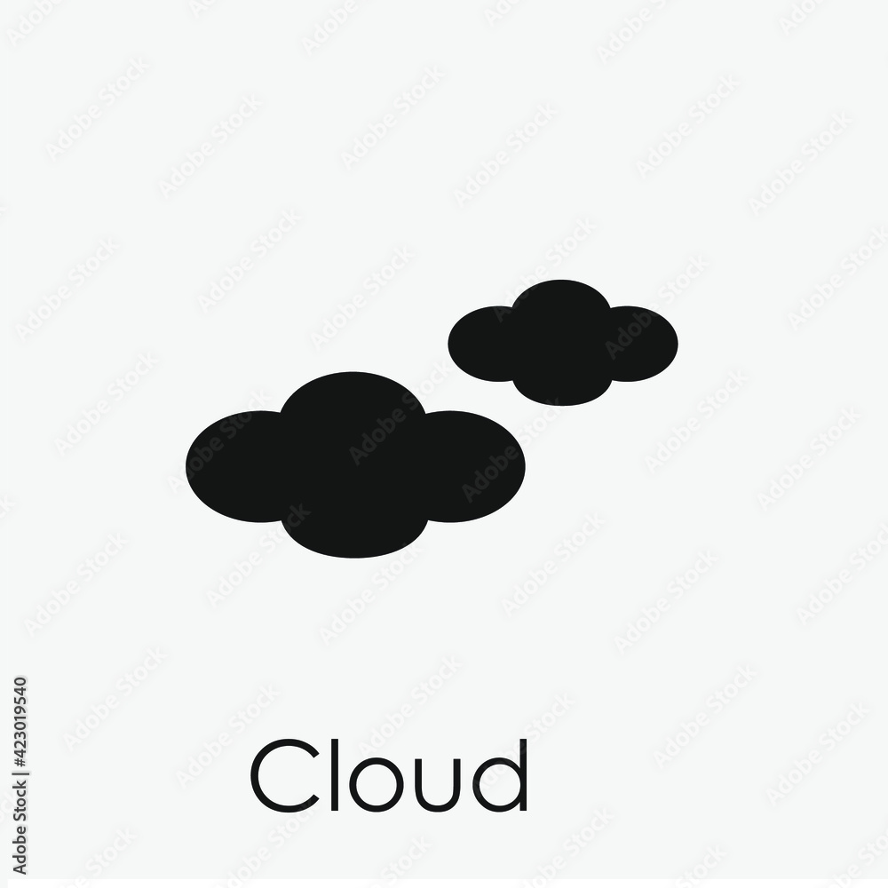 Poster cloud vector icon. editable stroke. symbol in line art style for design, presentation, website or ap
