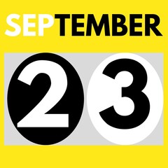 September 23 . Modern daily calendar icon .date ,day, month .calendar for the month of September