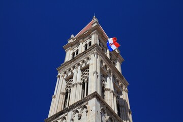 Fototapeta na wymiar Trogir Cathedral campanile in Croatia