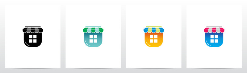 Store Roof On Letter Logo Design U © recehan