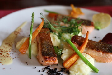 grilled salmon steak