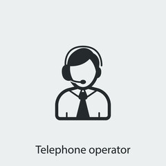telephone operator icon vector sign symbol