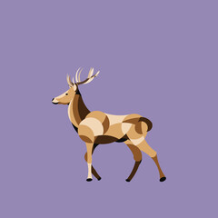 Illustration of deer on purple