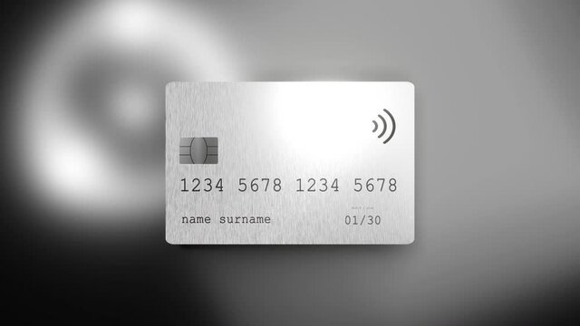 3D Animation of a metal credit card