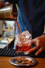 Cocktail and ice