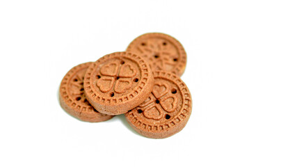 Chocolate   cookies on white background