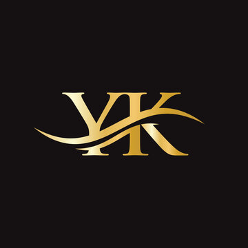 Creative YK letter with luxury concept. Modern YK Logo Design for business and company identity.