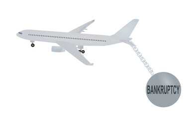 Airlines bankruptcy concept. vector illustration