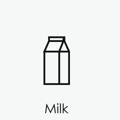 Milk vector icon.  Editable stroke. Linear style sign for use on web design and mobile apps, logo. Symbol illustration. Pixel vector graphics - Vector