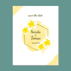 vector Leelawadee flower in  floral wedding card frame design illustration