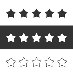 Vector five stars isolated. Customer feedback concept.
