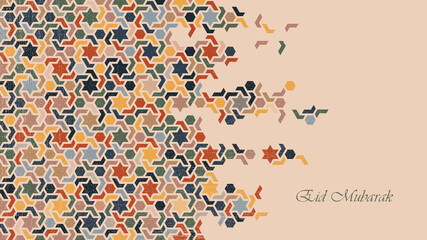 Eid Mubarak abstract background with traditional geometric islamic ornament