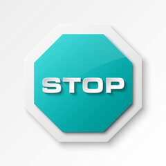 STOP icon, No entry icon, road sign, danger badge