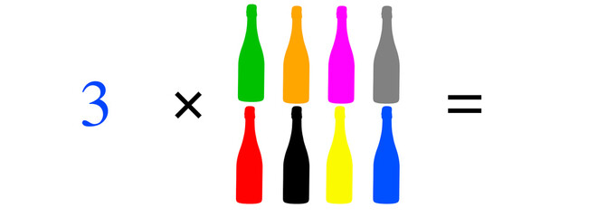 Simple mathematical problems, addition, subtraction, multiplication and division.