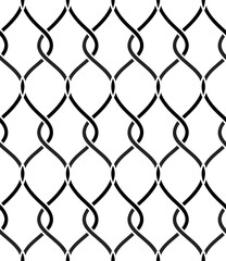 Vector geometric seamless pattern. Modern geometric background. A grid of wavy lines.