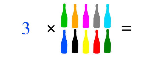 Simple mathematical problems, addition, subtraction, multiplication and division.