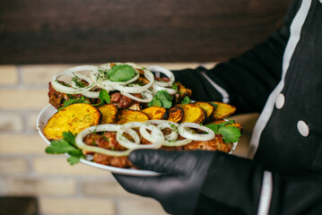 vegetables and meat on a plate