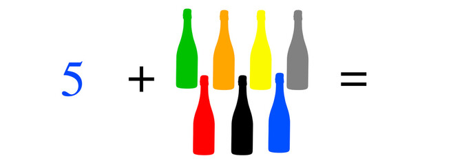 Simple mathematical problems, addition, subtraction, multiplication and division.