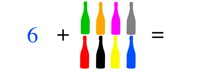 Simple mathematical problems, addition, subtraction, multiplication and division.