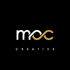 MOC Letter Initial Logo Design Template Vector Illustration - obrazy, fototapety, plakaty