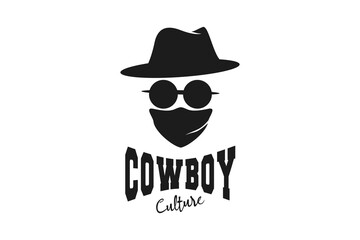 Cowboy logo illustration design template vector