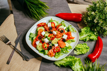 greek salad on a plate