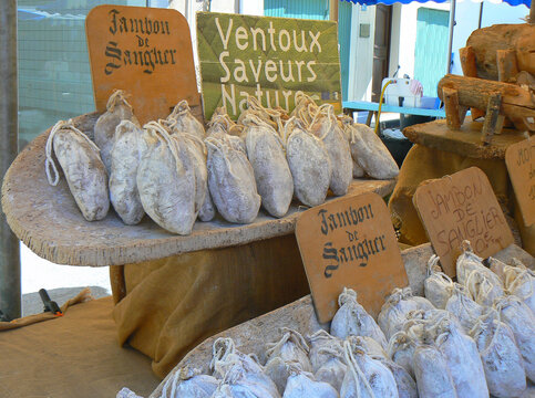 Sale Of Artisanal Sausages At The Market