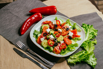 greek salad on a plate