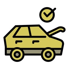 Approved car sharing icon. Outline Approved car sharing vector icon for web design isolated on white background