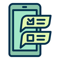 Phone online vote icon. Outline Phone online vote vector icon for web design isolated on white background