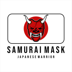 mask of samurai vintage logo template vector illustration design . simple modern samurai mask for japanese warrior logo concept illustration vector design